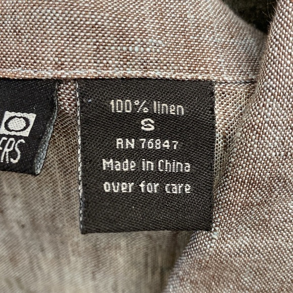 NTCO Nomadic Traders linen blouse top womens S artsy buttons Lagenlook coastal - Picture 11 of 13